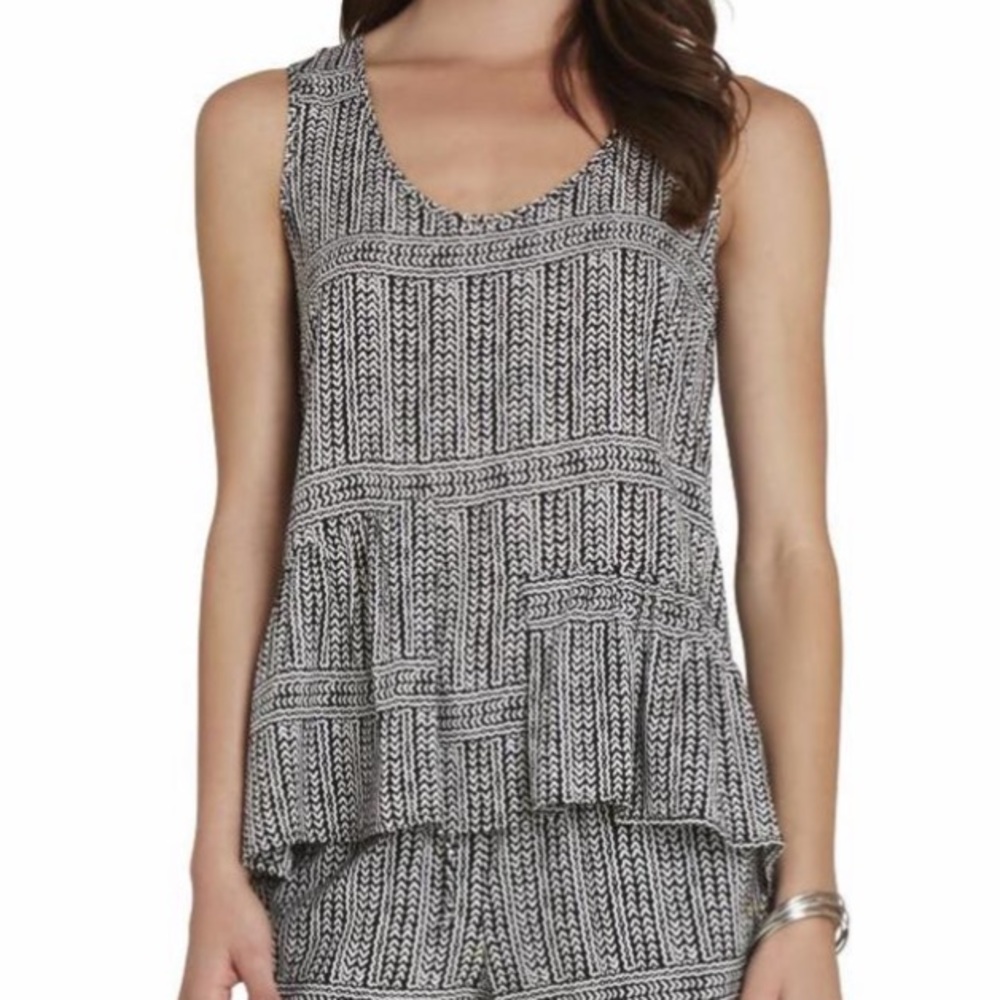 BCBGeneration Asymmetrical Peplum Tank Med